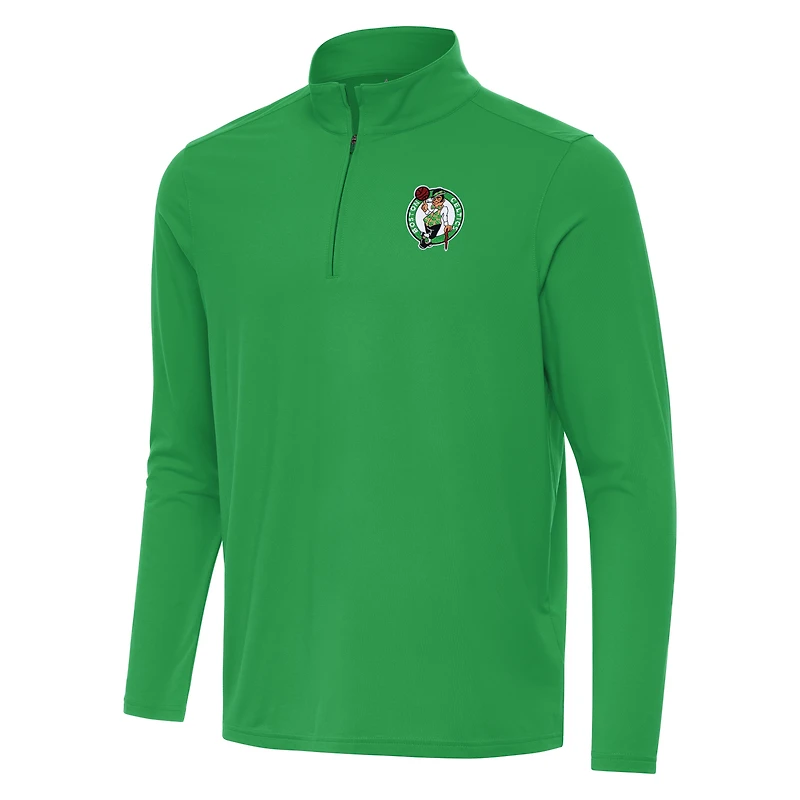 Men's Antigua Kelly Green Boston Celtics Intent Quarter-Zip Top