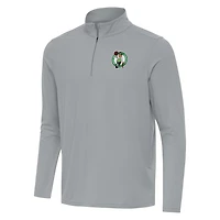 Men's Antigua Gray Boston Celtics Intent Quarter-Zip Top