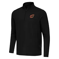 Men's Antigua Black Cleveland Cavaliers Intent Quarter-Zip Top