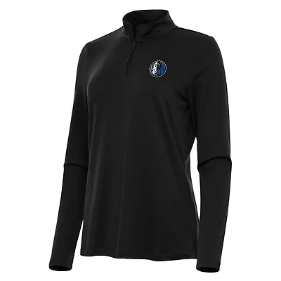 Women's Antigua Black Dallas Mavericks Reprocess Quarter-Zip Top
