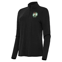 Women's Antigua  Heather Black Boston Celtics Bright Quarter-Zip Top