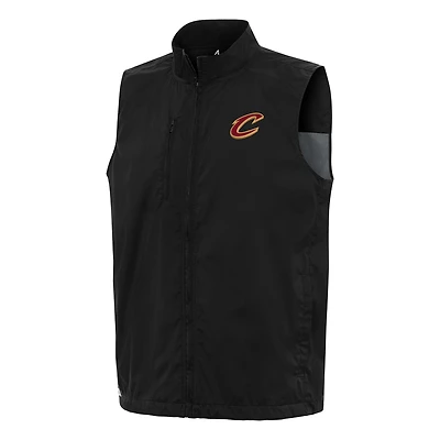 Men's Antigua  Black Cleveland Cavaliers Brisk Full-Zip Vest
