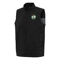 Men's Antigua  Black Boston Celtics Brisk Full-Zip Vest