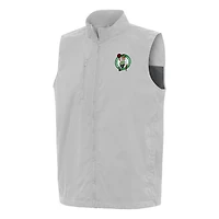 Men's Antigua  Heather Gray Boston Celtics Brisk Full-Zip Vest