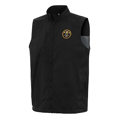 Men's Antigua Black Denver Nuggets Brisk Full-Zip Vest