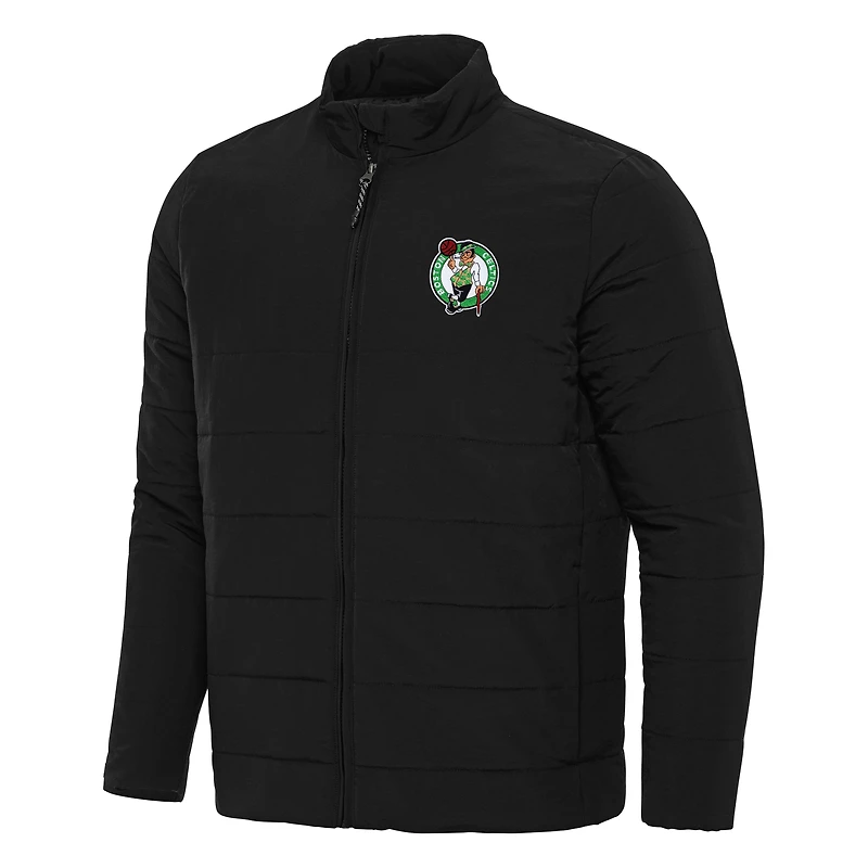 Men's Antigua Black Boston Celtics Swelter Full-Zip Puffer Jacket