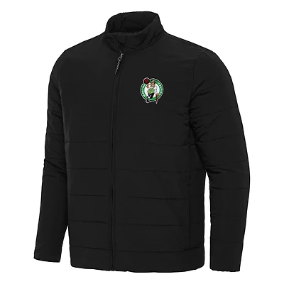 Men's Antigua Black Boston Celtics Swelter Full-Zip Puffer Jacket