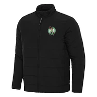 Men's Antigua Black Boston Celtics Swelter Full-Zip Puffer Jacket