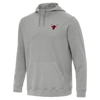 Men's Antigua Heather Gray Chicago Bulls Cloud Pullover Hoodie
