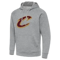 Men's Antigua Heather Gray Cleveland Cavaliers Big & Tall Victory Raglan Pullover Hoodie