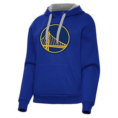 Women's Antigua Royal Golden State Warriors Victory Pullover Hoodie