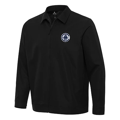 Men's Antigua  Black LA Clippers Pivot Full-Zip Jacket