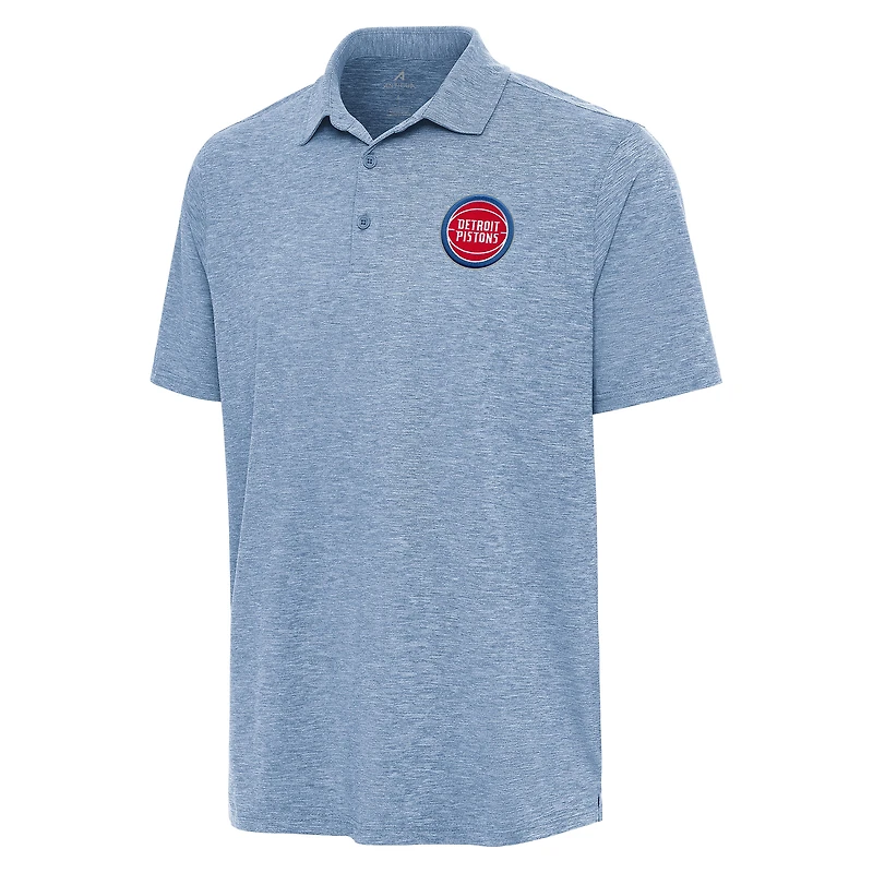 Men's Antigua Heather Aqua Detroit Pistons Par 3 Polo
