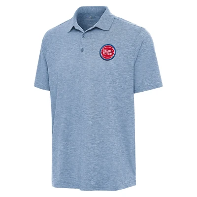 Men's Antigua Heather Aqua Detroit Pistons Par 3 Polo