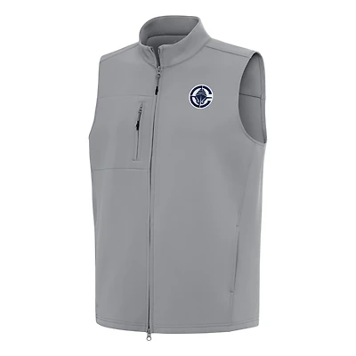 Men's Antigua Gray LA Clippers Demand Full-Zip Vest