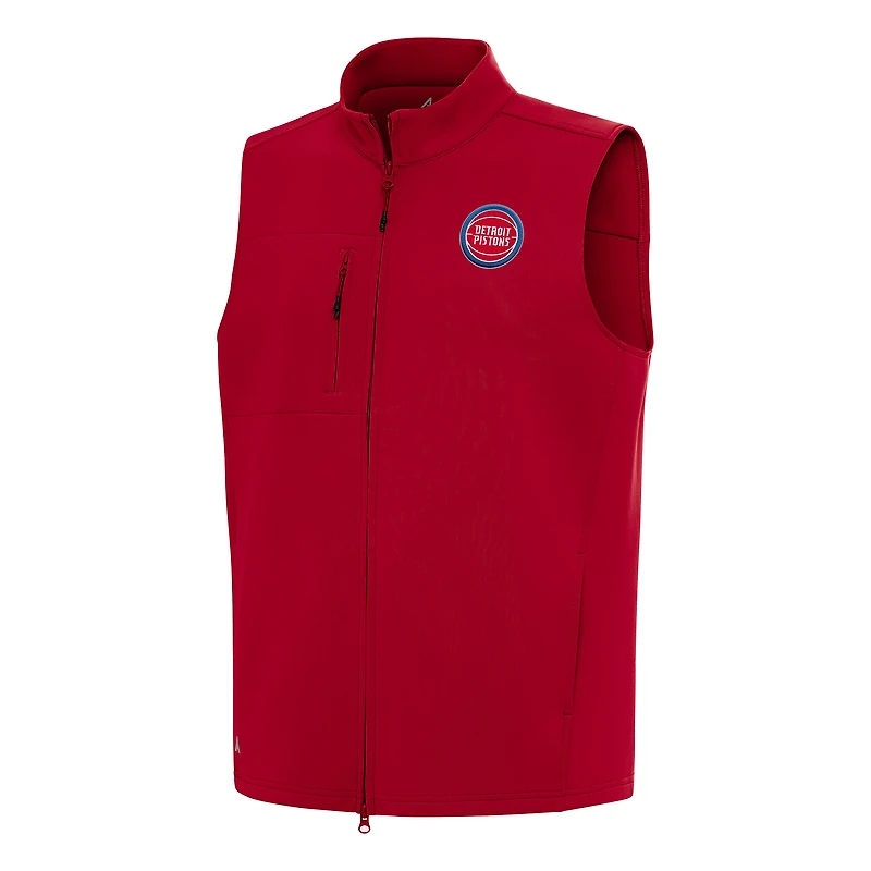 Men's Antigua Red Detroit Pistons Demand Full-Zip Vest