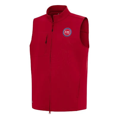 Men's Antigua Red Detroit Pistons Demand Full-Zip Vest