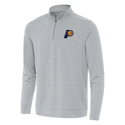 Men's Antigua Heather Gray Indiana Pacers Bright Quarter-Zip Top