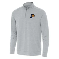 Men's Antigua Heather Gray Indiana Pacers Bright Quarter-Zip Top