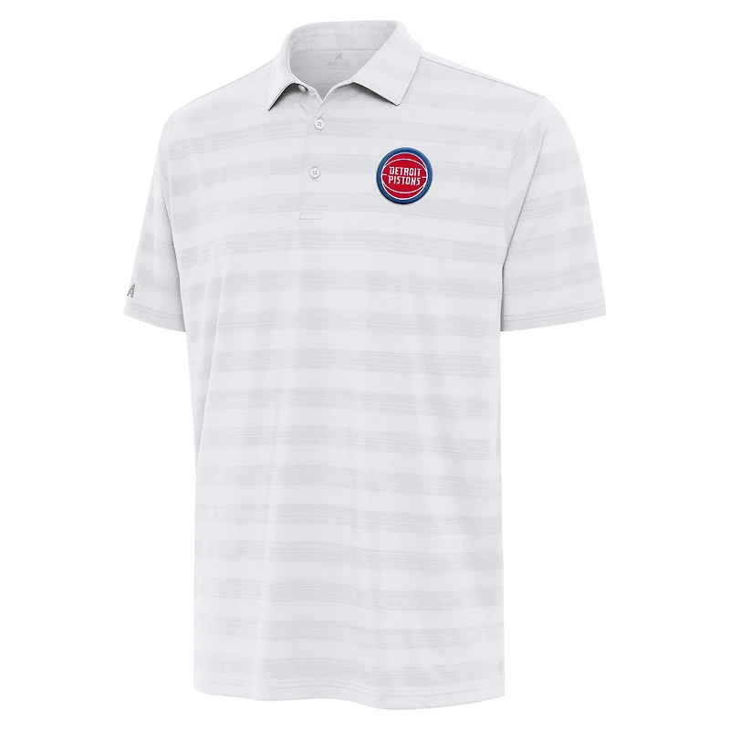 Men's Antigua White Detroit Pistons Tunnel Polo