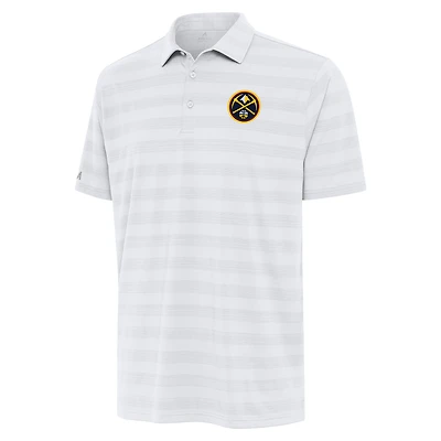 Men's Antigua White Denver Nuggets Tunnel Polo