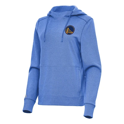 Women's Antigua Heather Royal Golden State Warriors Justice Pullover Hoodie