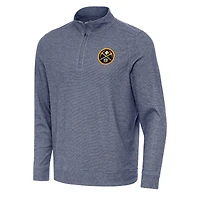 Men's Antigua Heather Navy Denver Nuggets Subtle Quarter-Zip Sweatshirt