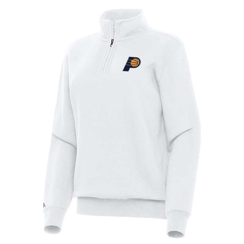Women's Antigua White Indiana Pacers Victory Quarter-Zip Sweatshirt
