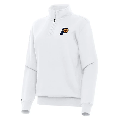 Women's Antigua White Indiana Pacers Victory Quarter-Zip Sweatshirt