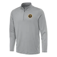 Men's Antigua Gray Denver Nuggets Reprocess Quarter-Zip Top