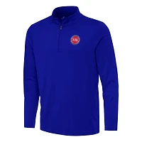 Men's Antigua Blue Detroit Pistons Reprocess Quarter-Zip Top