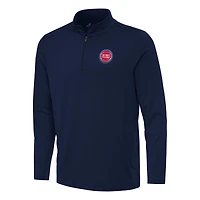 Men's Antigua Navy Detroit Pistons Reprocess Quarter-Zip Top