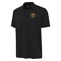 Men's Antigua Black Denver Nuggets Reprocess Polo