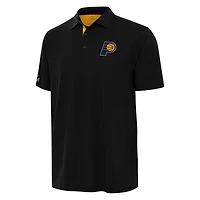 Men's Antigua Black/Gold Indiana Pacers Era Polo