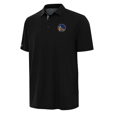 Men's Antigua Black/Gray Golden State Warriors Era Polo