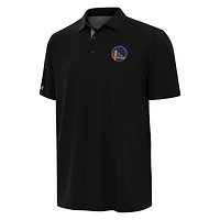Men's Antigua Black/Gray Golden State Warriors Era Polo