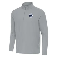 Men's Antigua Gray LA Clippers Intent Quarter-Zip Top