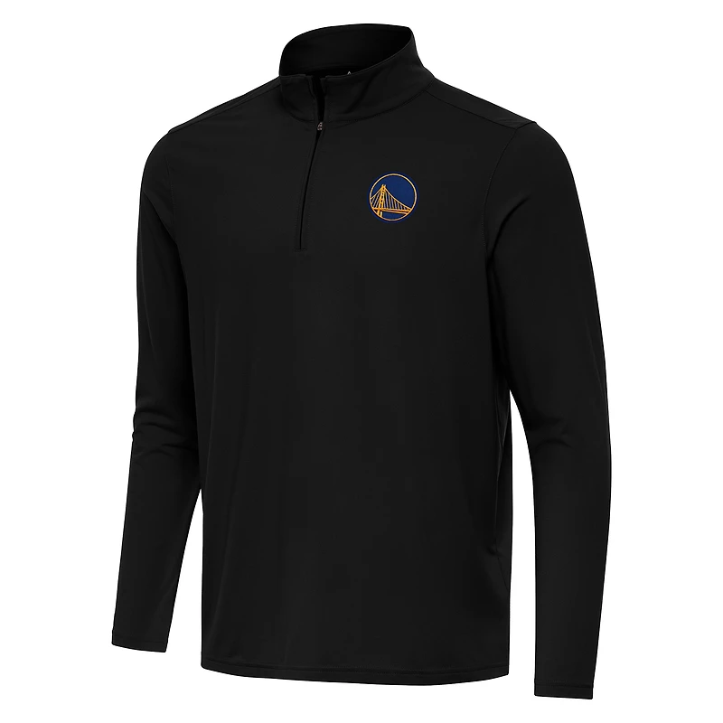 Men's Antigua Black Golden State Warriors Intent Quarter-Zip Top