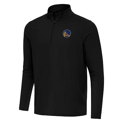 Men's Antigua Black Golden State Warriors Intent Quarter-Zip Top
