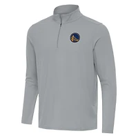 Men's Antigua Gray Golden State Warriors Intent Quarter-Zip Top