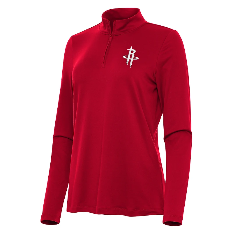 Women's Antigua Red Houston Rockets Reprocess Quarter-Zip Top