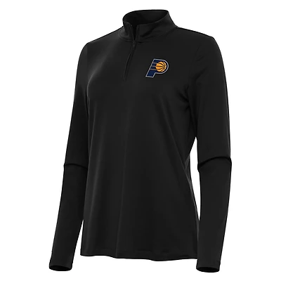 Women's Antigua Black Indiana Pacers Reprocess Quarter-Zip Top