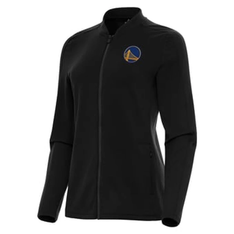 Women's Antigua Black Golden State Warriors Continual Full-Zip Jacket