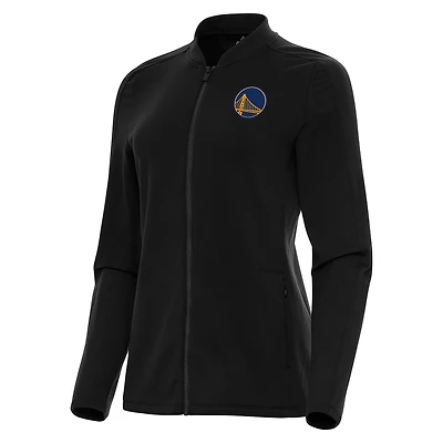 Women's Antigua Black Golden State Warriors Continual Full-Zip Jacket