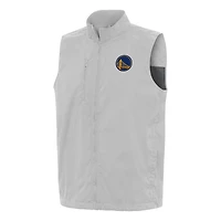 Men's Antigua  Heather Gray Golden State Warriors Brisk Full-Zip Vest