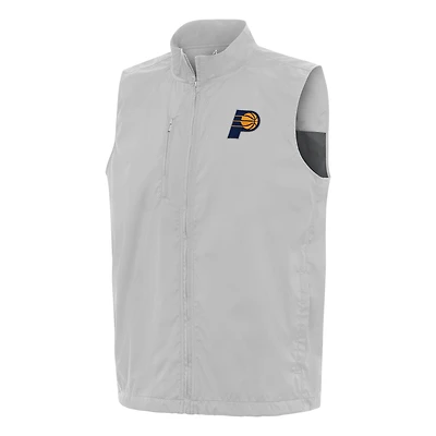 Men's Antigua  Heather Gray Indiana Pacers Brisk Full-Zip Vest
