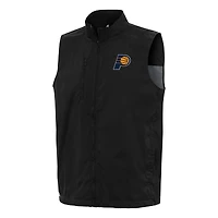 Men's Antigua  Black Indiana Pacers Brisk Full-Zip Vest