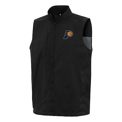 Men's Antigua  Black Indiana Pacers Brisk Full-Zip Vest