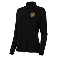 Women's Antigua Black Denver Nuggets Intent Quarter-Zip Top