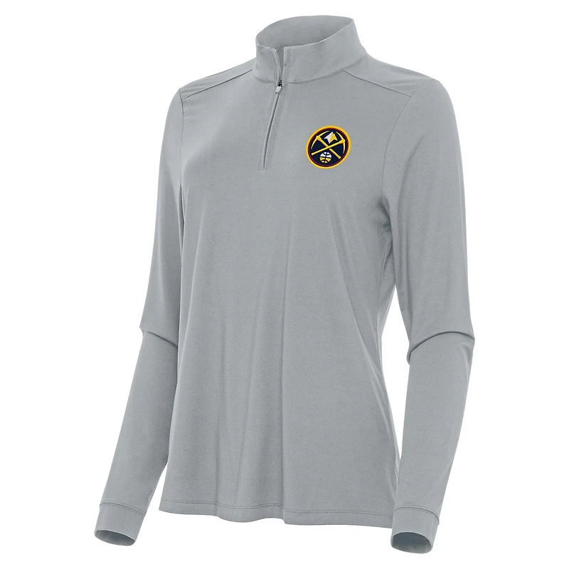 Women's Antigua Denver Nuggets Intent Quarter-Zip Top